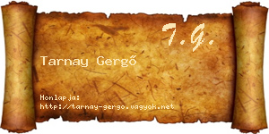 Tarnay Gergő névjegykártya